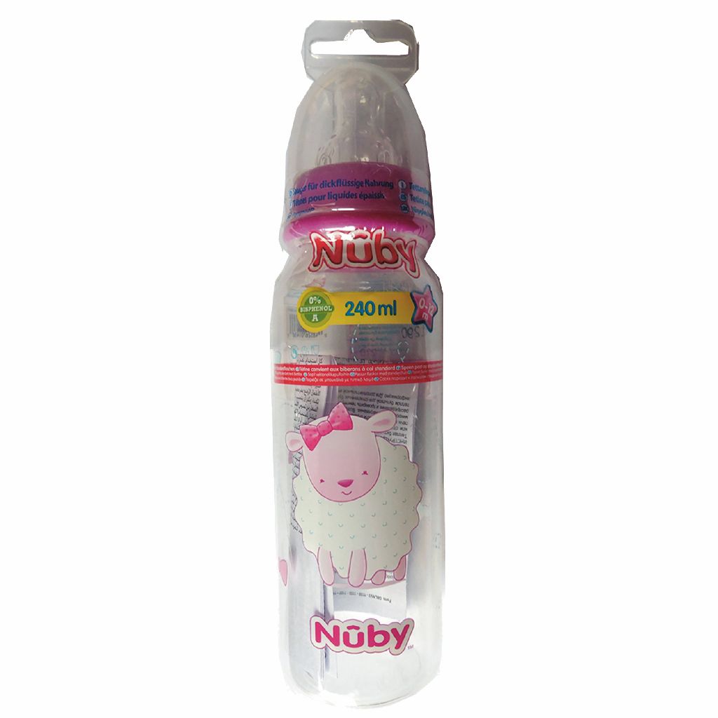 3M+ 240ml Nuby Baby Flasche Standardflasche Variabler 1.2.3 Trinkfluss 